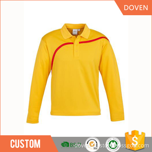 Custom long sleeve 100% cotton polo shirt
